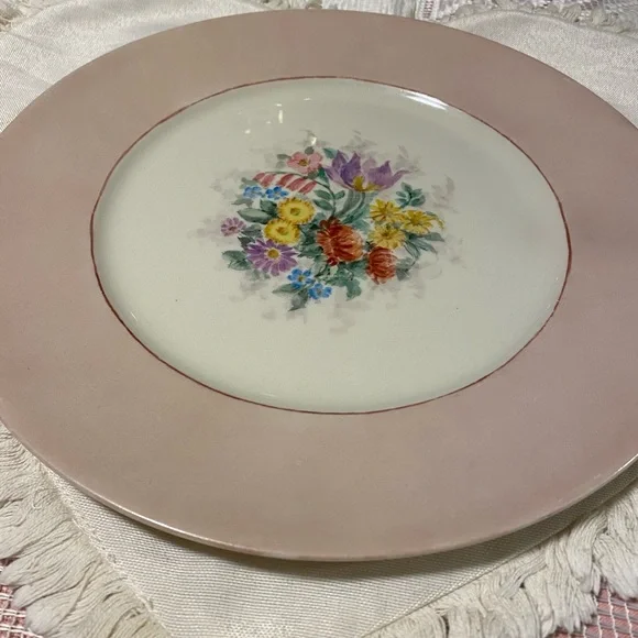 Floral Pink Dinner Plate - Picture 2 of 4